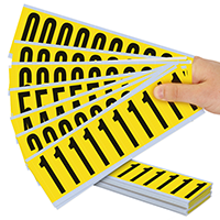 Vinyl Cloth 2 Inch character height black on yellow 0 9 Numeric Kit