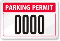 Reflective Parking Permit Outside of Car Window
