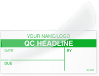 Self Laminating Write On Calibration QC Heading Label