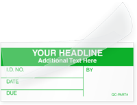 Custom Self Laminating Calibration Label   Add Headline, Text
