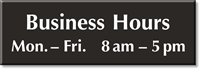 Business Hours Engraved Sign