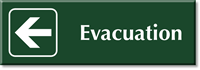 Evacuation Sign with Left Arrow Symbol