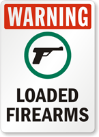 Loaded Firearms warning sign