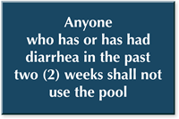 Diarrhea Do Not Use The Pool Engraved Sign