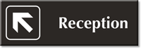 Reception with Top Left Arrow Engraved Door Sign