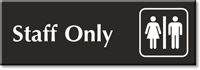 Staff Only Engraved Sign Male & Female Pictograms