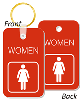 WOMEN Bathroom Keychain Double Sided