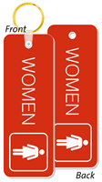WOMEN Bathroom Keychain Double Sided