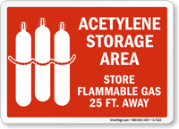 Acetylene Storage Area Sign