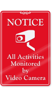 Activities Monitored By Video Camera ShowCase Wall Sign