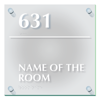 8x8 Custom Frosted Acrylic Braille Room Name And Number Sign