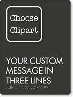 9 Inch x 12 Inch Custom Braille Sign with Clipart