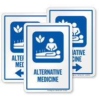 Alternative Medicine Sign with Natural Medical Therapies Symbol