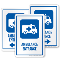 Ambulance Entrance  with Medical Van Symbol