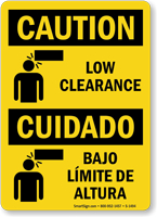 Low Clearance Cuidado Bajo Limite De Altura Sign