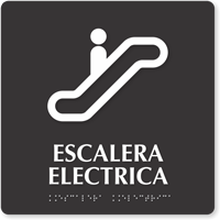 Escalera Electrica Spanish Tactile Touch Braille Sign