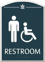 Restroom with Men/ISA Handicapped Graphic Braille Sign