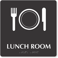 Lunch Room TactileTouch™ ADA Sign with Braille