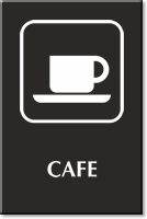 Café Engraved Sign with Symbol