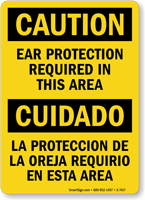 Ear Protection Required Bilingual Sign