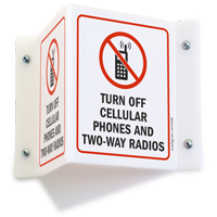Turn Off Cellular Phones Two Way Radios Sign