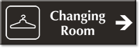 Changing Room Engraved Sign Hanger Right Arrow Symbol
