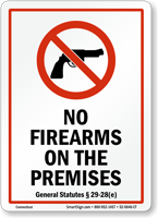 Connecticut Firearms And Weapons Law Sign