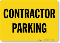 Contractor Parking Sign