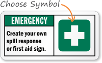 Create your spill response first aid Sign