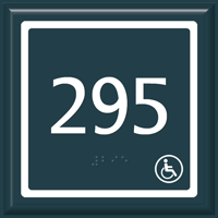 Custom Room Number Sign with Handicap Symbol
