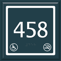 Custom Room Number Sign with Braille