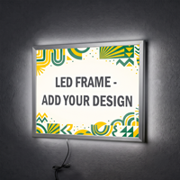 LED Light Box Sign Custom Horizontal Snap Frame Kit  Ultra Thin 19mm Edge Lit Upload Design