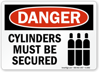 Danger Cylinders Must Be Secured Sign