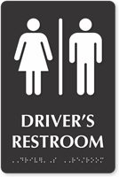 Driver's Restroom Tactile Touch Braille Sign