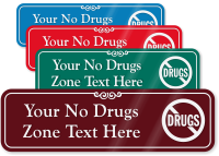 Drug Free Zone Symbol Sign