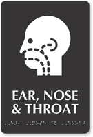 Ear Nose and Throat Braille Sign ENT Symbol
