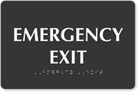 Emergency Exit TactileTouch Braille Door Sign