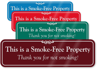 Smoke Free Property ShowCase™ Wall Engraved Sign