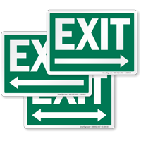 Exit Right Arrow Sign White On Green