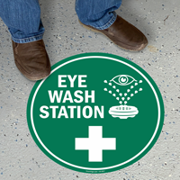 Eye Wash Station Circular Floor Sign