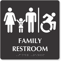 Family Restroom TactileTouch Braille Sign New ISA Symbol