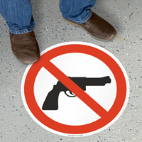Firearms Prohibited Floor Sign Symbol