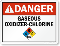 Danger Gaseous Oxidixer   Chlorine