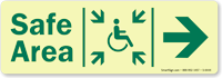 GlowSmart™ Directional Exit Sign Handicap Area Sign