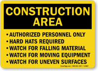 Construction Area Authorized Personnel Sign