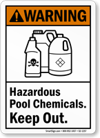 Hazardous Pool Chemicals Keep Out Warning Sign