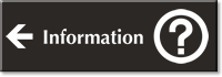 Information Engraved Sign Question Mark Left Arrow Symbol