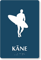 Kane Braille Men Restroom TactileTouch Sign with Graphic