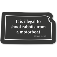 Kansas Rabbits Safety Novelty Law Sign