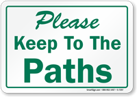Please Keep To The Paths Sign